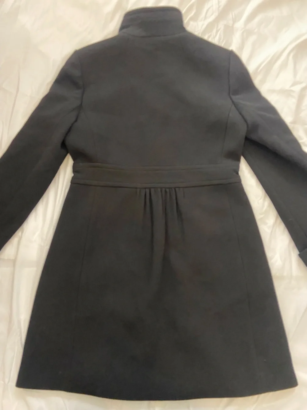 J.CREW Women's Black Lady Day Wool Coat - Funnel neck - Sz 8 - Picture 2 of 9